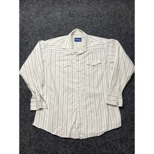 Vintage Golden West Panhandle Slim Mens Western Striped Button Down Shirt 17-36